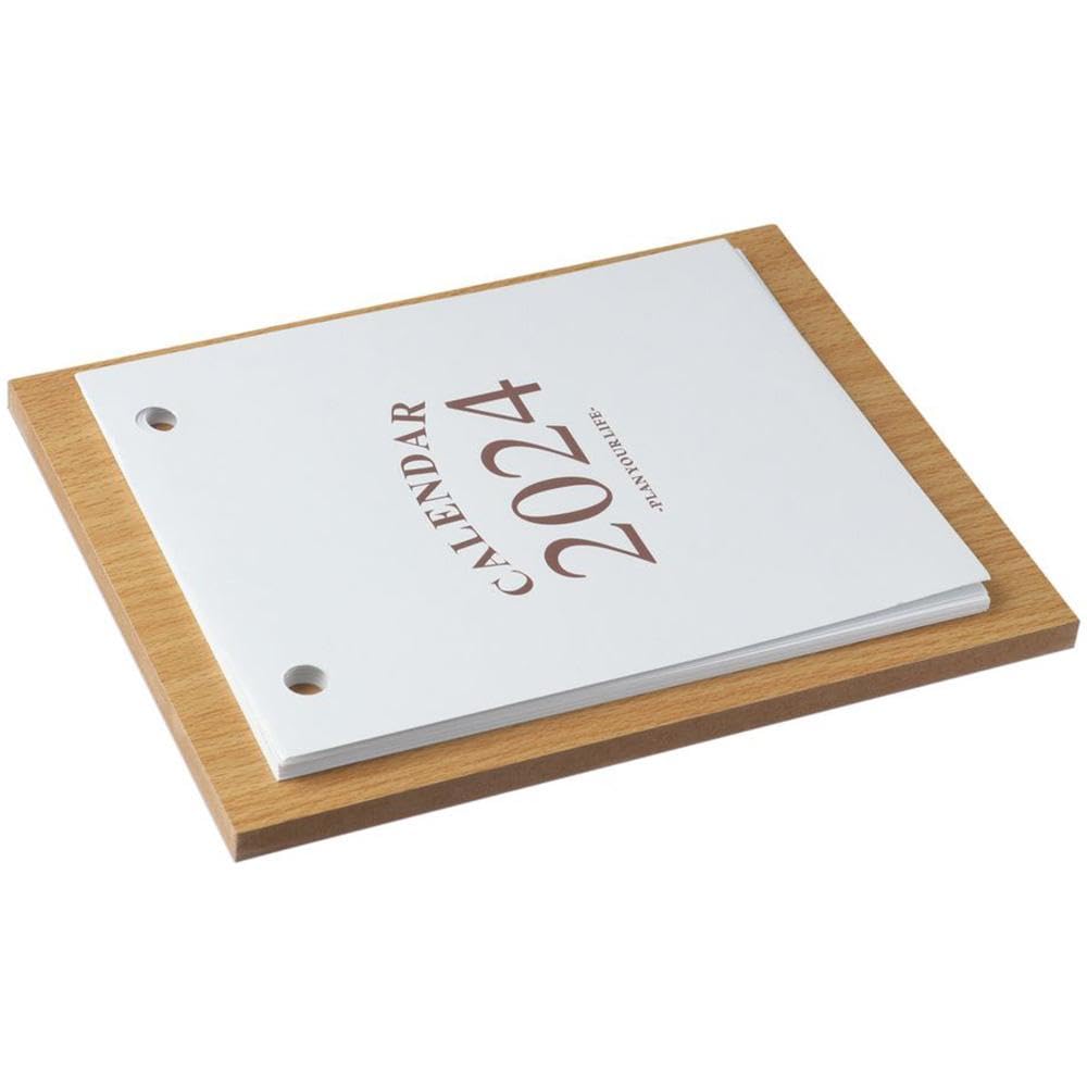 Risedot Small Desk Calendar 2024 Wooden Standing Flip Calendar, Foldable Flip Calendar Metal Binding Thick Paper Desktop Decoration - Image 4