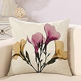 Funda de cojín decorativa con estampado de flores, cuatro flores