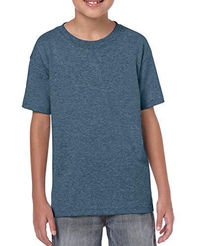 T-shirt Gildan 64500B M Heather Navy抗变形儿童纯棉短袖