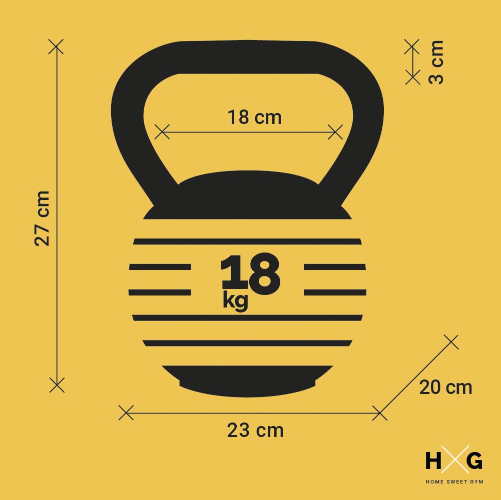 HxG.Kettlebell Ajustable o Pesa Rusa de 2,5kg a 18 kg de Carga y peso Variable con discos, Juego de pesas rusas, Campana con pesos entrenamiento de fuerza crosstraining