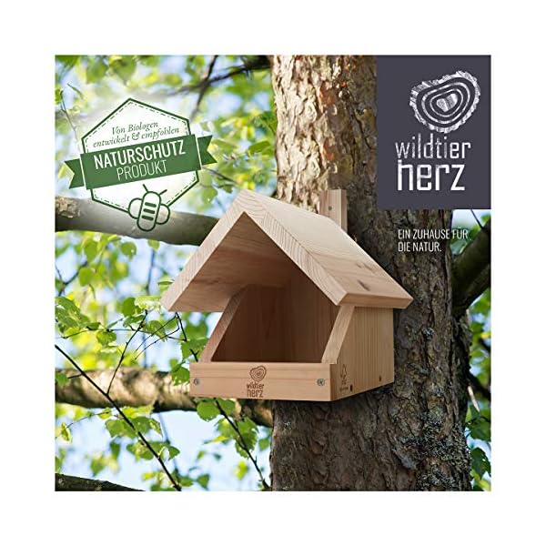 wildtier herz I Amsel Nistkasten aus verschraubtem Massiv-Holz - 25 x 28.5 x 27 cm, Wetterfest & Unbehandelt, Vogelhaus… – Bild 8