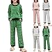 Kids Girls Boys Winter Striped Sweatsuits Fuzzy Flannel Long Sleeve Top and Plush Soft Pants Tracksuit for 0-15 Years