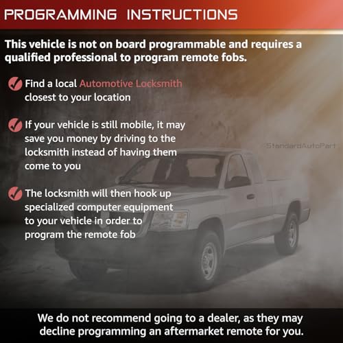 Mando KOBDT04A de repuesto con 4 botones para llaves de coche Dodge Dakota Ram y Durango 6