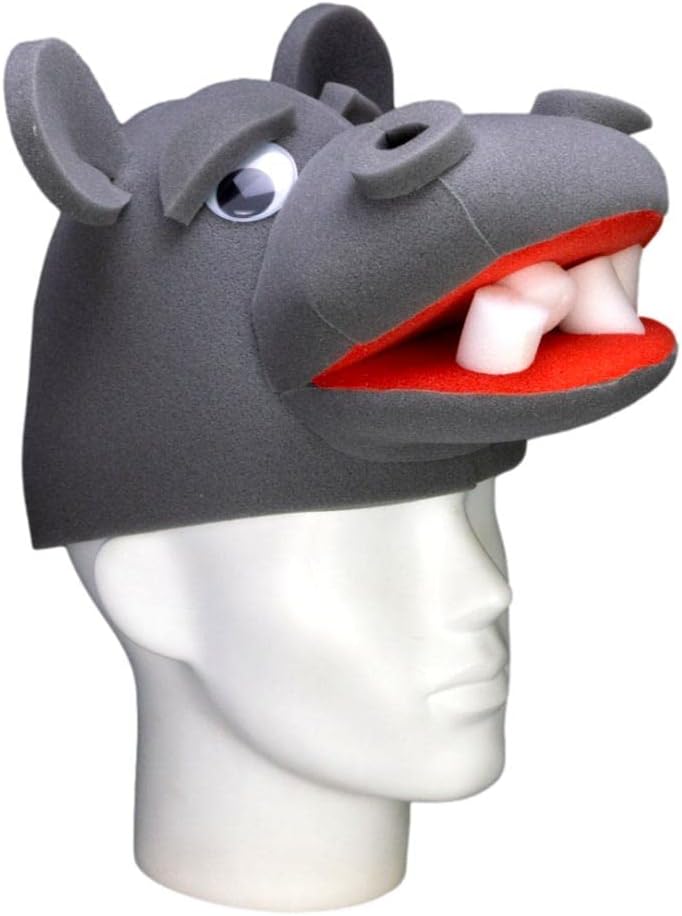 Foam Party HatsFOAM PARTY HATS: Magical Wildlife Hat - Wild Hippo Hat - Hippo Gifts Hat - Hippo Head Party Hat - Safari Animal Hat