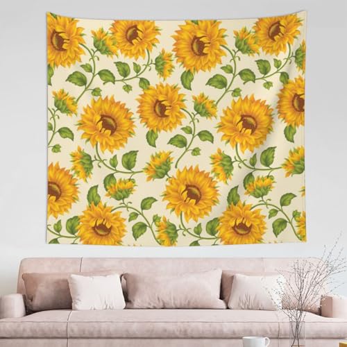 Tapisserie murale tournesol jaune 152x130 cm pour décoration de salon