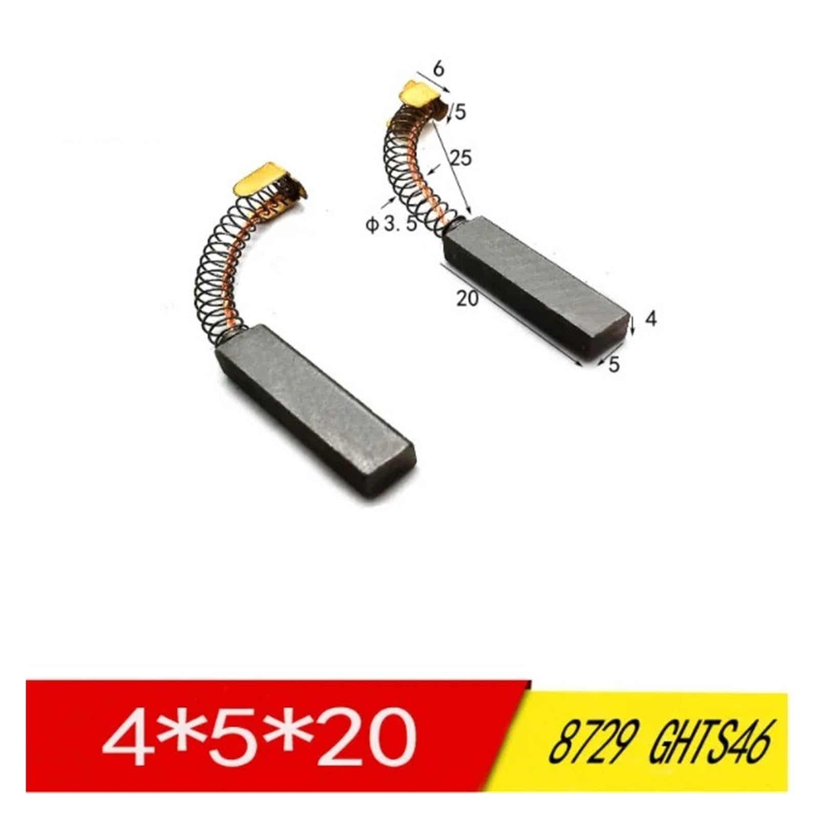 Balai de charbon moteur, 8729 GHTS46 B322162 B322158 B322829, type double(10x32x40)