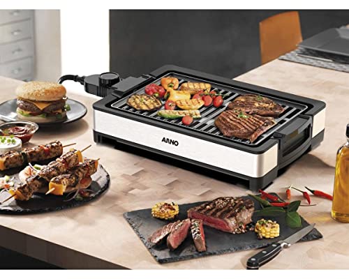 Churrasqueira Elétrica Arno Mais Sabor e Menos Fumaça 127V - GPRA, Inox