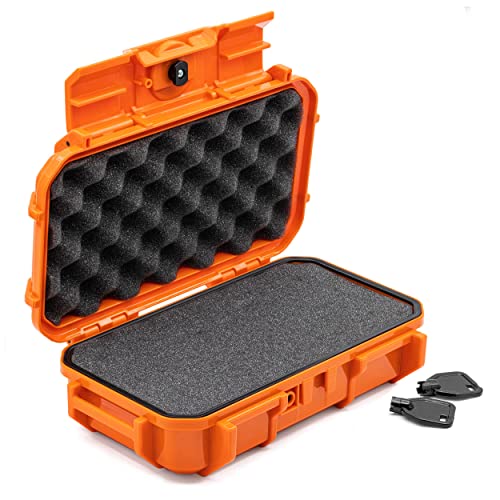 Seahorse 56 Portable Waterproof Hard Protective Micro Case With Accuform Foam - Mil Spec/Usa Made / Ip67 Waterproof/Lockable/Airtight/Smell Proof - For Hand Tools, Hobby Tools (Orange) #TOP27
