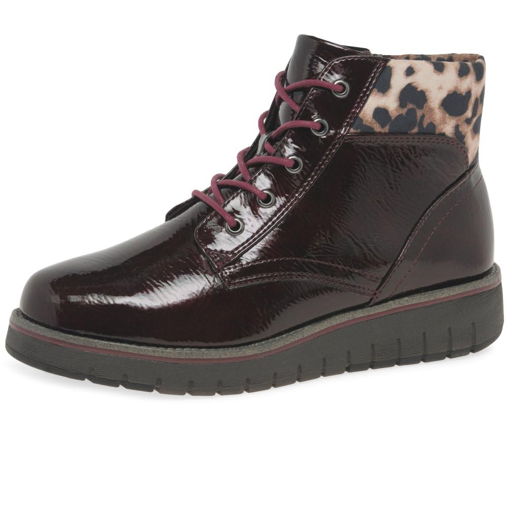 MARCO TOZZI Women' 2-25229-41 Lace-up Boots, Bordeaux Pat C, 6.5 UK