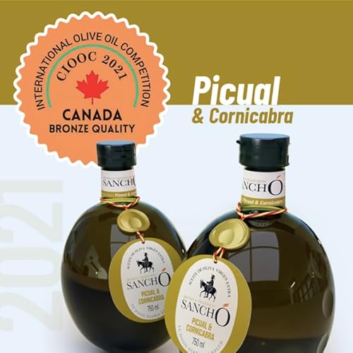 Aceite de oliva virgen extra picual pack 2 x 750 ml botella de plástico | aove gourmet aromático extraído en frío | aceite premium español para cocina diaria | sancho la mancha, dop campo de montiel. - imagen 3