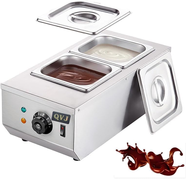 Chocolate Melting Pot 2-Tanks Commercial Chocolate Tempering Machine Chocolate Tempering Pot Electric Chocolate Melter Pot Chocolate Warmer for Milk Coffee Cheese image 2