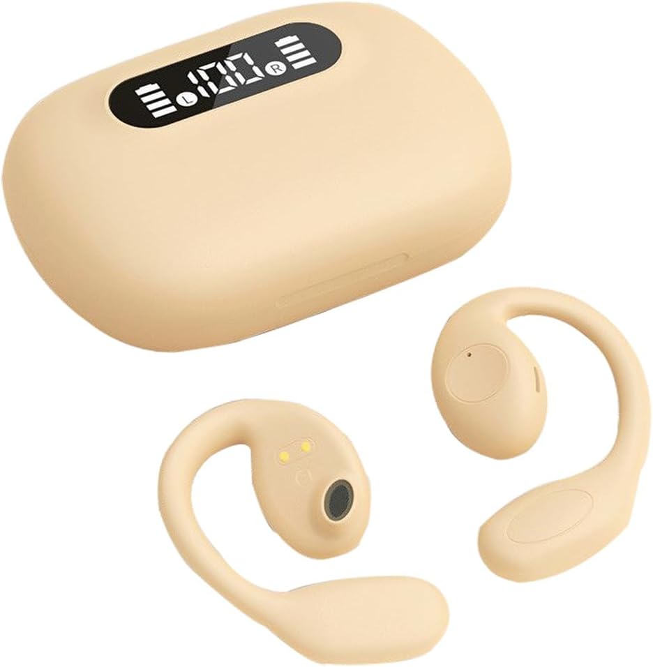 Open Ear Earbuds Wireless Bluetooth Bone Conduction Headphones Headset with Hook Over The Ear Bone Conducting Induction Headphones Earphones Headset Auriculares De Conduccion Osea