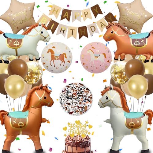 Matte Farben Pferde Party Set-4D Pferd Ballon