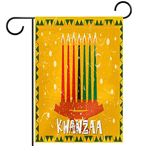 Drapeau de cour Kwanzaa double face résistant toutes saisons en polyester pongé haute densité