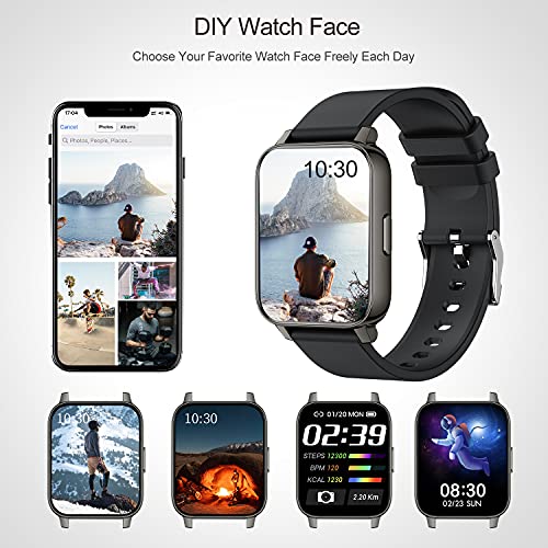Smart Watches for Men, Fitness Tracker 1.69'' Touch Screen Fitness Watches with Heart Rate Blood Pressure and Sleep Monitor Pedometer Waterproof Smartwatchs Compatible with Android iPhone iOS