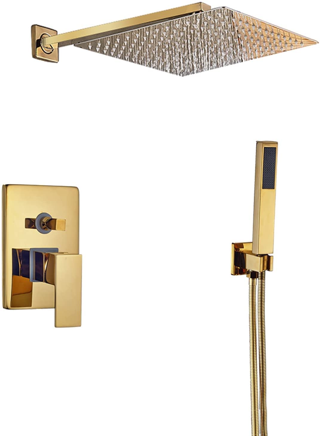 Ensemble de douche doré encastré pour créer une ambiance spa relaxante à la maison