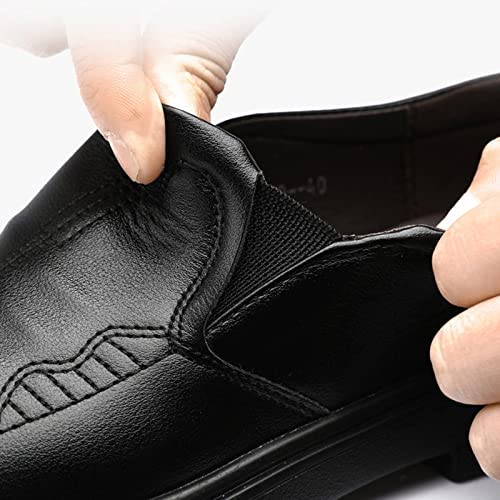 Mens Slip on Matte Leather Shoes Durable Thick Sole Dress Shoe Comfortable Business Formal Shoes Waterproof Daily Work Arch Support Walking Sneakers Cool Dating Leather Shoe4
