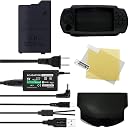 PSP-S110 High Capacity Replacement Sony PSP Slim Battery + AC Adapter 5V 2A Wall Travel Power Supply + Back Door Battery Cover Compatible for PSP 2000 2001 3000 3001 3002 3004 Accessories Kit