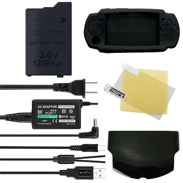 PSP-S110 High Capacity Replacement Sony PSP Slim Battery AC Adapter 5V 2A Wall Travel Power Supply Back Door
