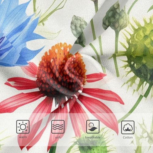 Girls Underwear Toddlers 2t Cotton Little Girl Panties Funny Underpants Briefs Watercolor Wildflowers Coneflowers3