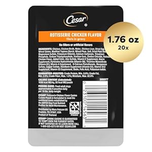   Cesar-Filets-in-Gravy-Wet-Dog-Food-Rotisserie-Chicken-Flavor-176-oz-Mini-Pouch-20-Pack