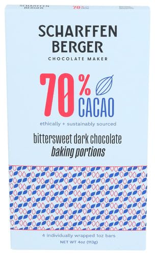 Scharffen Berge Rudolph Portioned Baking Dark Chocolate 70 4 oz (Pack of 12)