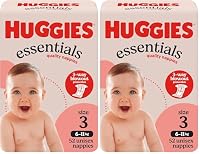 Huggies Essentials Nappies Size 3 (6-11kg) 52 Count (Pack of 2)