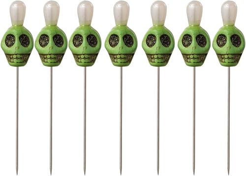 Miniatura 2 de BLESSUME 7pcs Candle Magick Ritual Pins Skull Top (Verde)