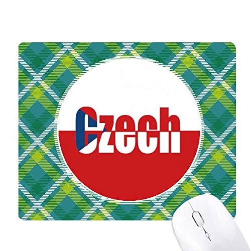 Tapis de souris tchèque drapeau réseaux verte grille pixel pour ordinateur