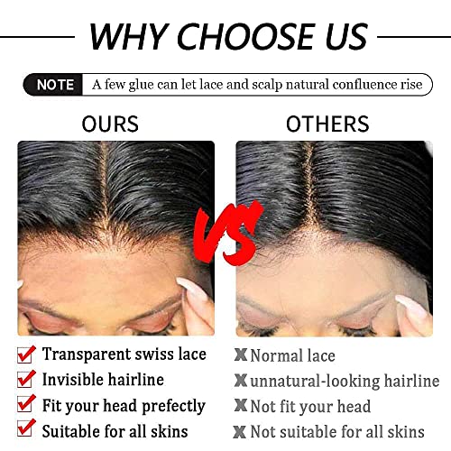 34 Inch Wig 13X4 Lace Front Wig Human Hair 180% Density Hd Lace Front Wigs Straight Frontal Wigs Human Hair Pre Plucked Brazilian Virgin Straight Wigs Human Hair For Black Women Natural Color #TOP2