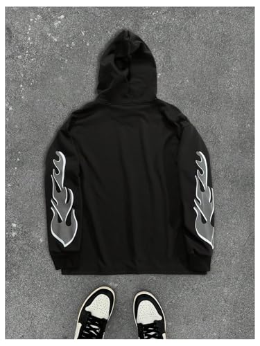 Men's Graphic Oversized Hoodies Long Sleeve Loose Street Hoodie Pullover Sweatshirts2