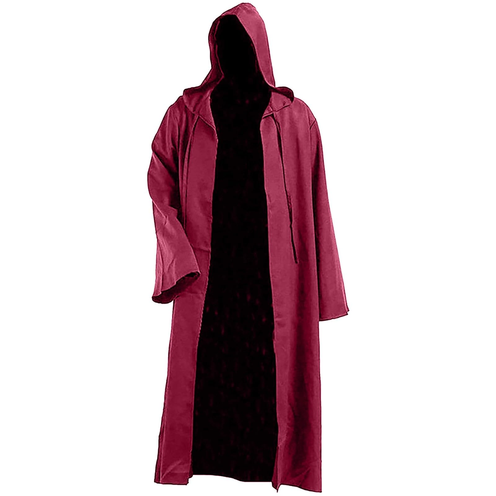 Robe à capuche pour hommes costume cape fantaisie de cosplay rouge pastèque S - 4