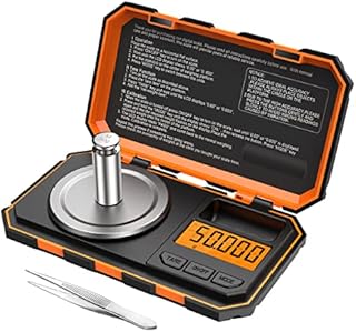 [Upgraded] Criacr Digital Pocket Scale, 50g Mini Jewelry Scale with 50g Calibration Weight, Multifunctional Kitchen Scale, Tare & LCD Backlit, Gift for Christmas(Battery/Tweezer Included) - Orange
