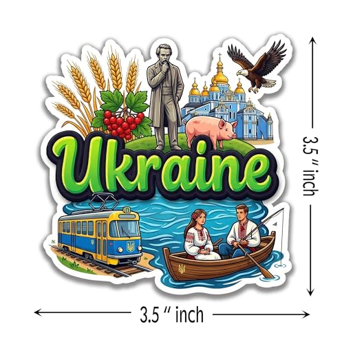 Image of Ukraine Fridge Magnet | Premium Engineered Wood & Precision Lasercut Design | Travel Souvenir for Home Kitchen Locker Decor & Gifting | Multicolor