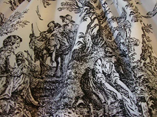 Generic Valance Black And White Toile Fabric Window Treatment Topper 53 Inch W X 14 Inch L thumb #2