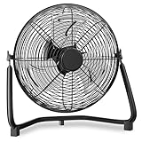 mollie 14 Inch High Velocity Fan Heavy Duty Metal Industrial Floor Fan 3 Speed Adjustable Tilt Portable Quiet Air Circulator for Warehouse, Workshop, Factory and Basement, 1018 CFM, Black