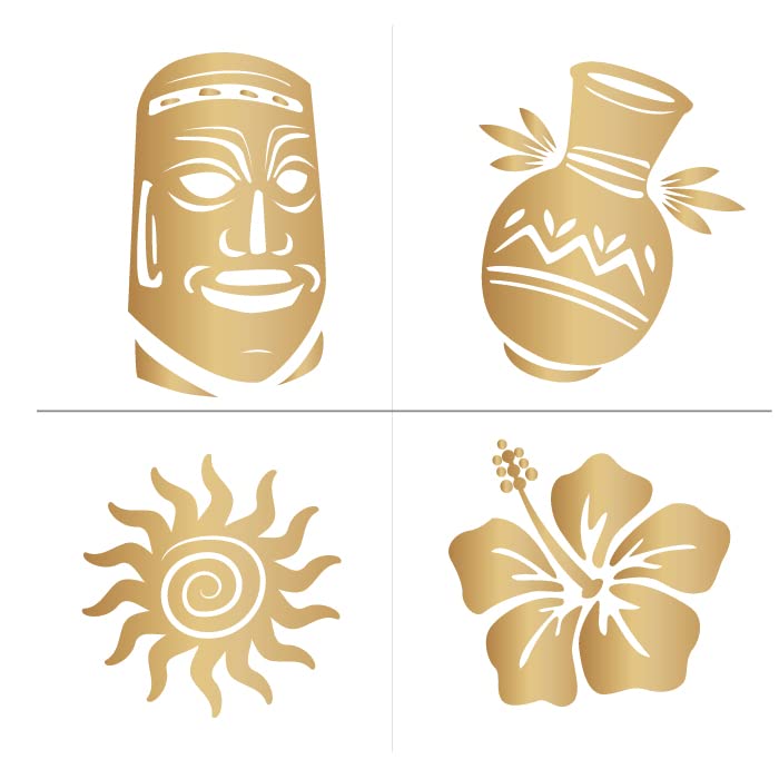 Amazon | ハワイ モチーフ デザイン ハイビスカス 4種類 セット