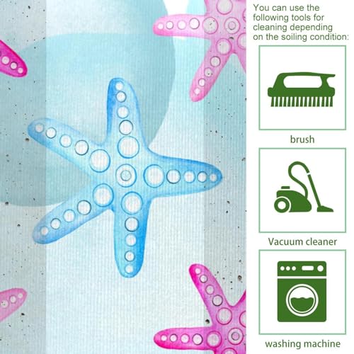 Alfombrillas de cocina absorbentes lavables con diseño azul y rosa 5