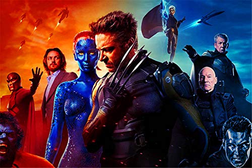 MLKLL Pittura Diamante X-Men 5D, Ricamo a Punto Croce Fai-da-Te, Mosaico, Set Pittura Diamante per Adulti, Regali Artigianali(19.7x27.6inch)