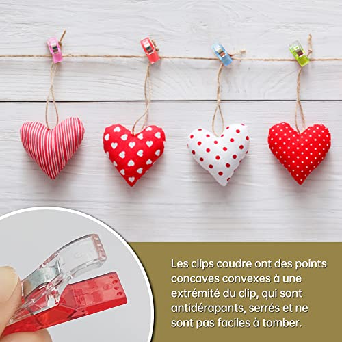Brelet 100 Pièces Pince à Coudre, Clips Couture en Plastique, Accessoires Mercerie, Pinces de Bricolage pour Couture, Crochet et Autres Utilisations (Couleurs Assorties) – vue 4