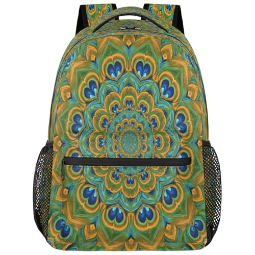 Mochila para laptop de 15.6 pulgadas con diseño mandala para estudiantes