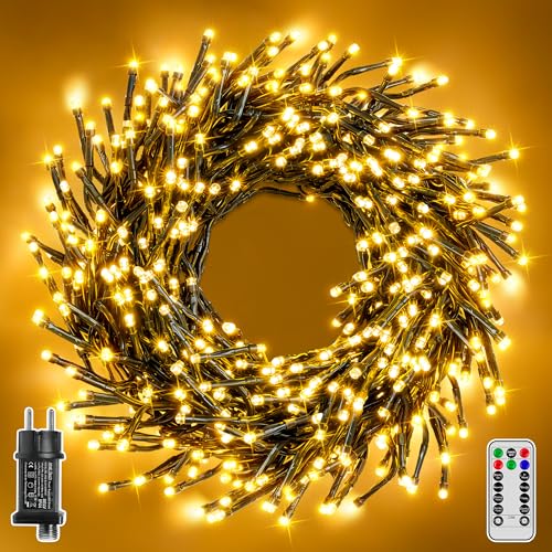 LED Weihnachtsbaumbeleuchtung mit Fernbedienung 31 Hopexy Lichterkette Weihnachtsbaum Außen 15m 750 LEDs, 8 Modi &...