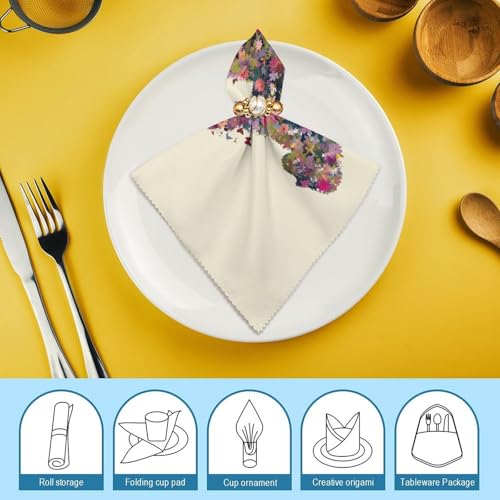 Servilleta de mesa suave y lavable Sasquatch con detalles botánicos 8