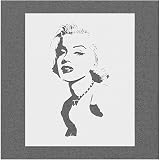Marilyn Monroe Stencil for Painting - Laser Cut Reusable 14mil Mylar Stencil - Wall Art Painting Template Drawing Craft Stencil for Floor, Wall, Laser Cut Stencils (9'x4.69'/23x12cm)
