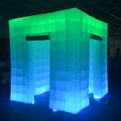 Sayok Inflatable Photo Booth Enclosure(8.2X8.2X8.2Ft) With Inner Air Blower And Remote Controller, Photo Booth Backdrop For Event Weddings Photo Booth Company, Two Doors #TOP1