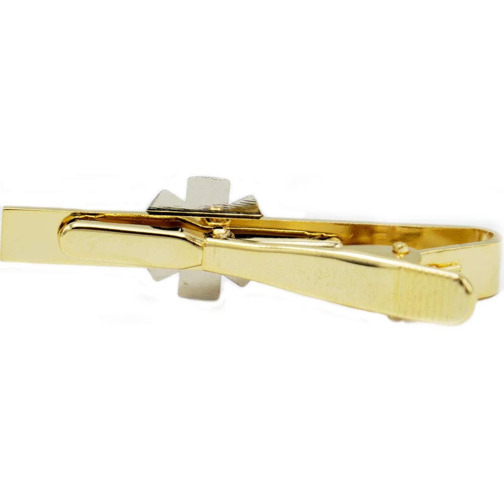 Rettungsdienst | Krawattennadel | Clipverschluss | Applikation Star of Life gold | Ausgeh-Uniform | edle Optik | festliche Anlässe | Geschenk Ehrung Beförderung | DRK Rotes Kreuz |