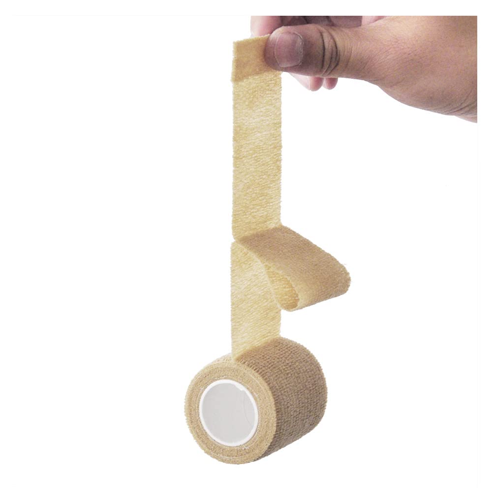 vendas, 1 rollo de vendaje gasa autoadhesivo transpirable 2,5/5/10 cm x 4,8 m for fijación deportiva dedos, muñecas y piernas(Brown,15cmX4.8m)