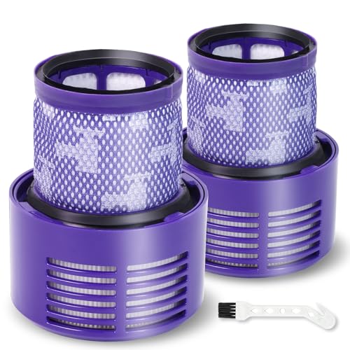 Filtro de Repuesto para Dyson Cyclone V10 SV12, Paquete de 2 Filtros y 1 Cepillo Compatible con Dyson Cyclone V10 Animal Absolute Motorhead SV12, Sustituye a la Pieza nº 969082 01