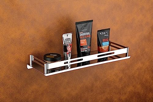 Image of iSTAR 304 Stainless Steel Bathroom Shelf /Stand Kitchen Shelf /Bathroom Shelf and Rack /Bathroom Accessories Silver Stainless Steel Wall Shelf (12 X 5 Inches)