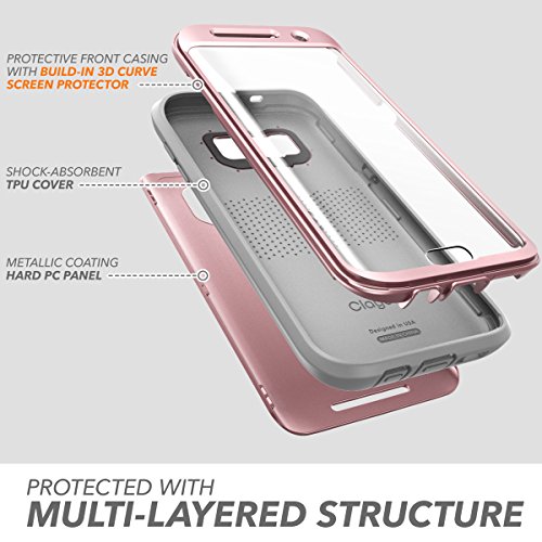 Galaxy S7 Edge Case, Clayco [Hera Series] Full-Body Rugged Case With Built-In Screen Protector For Samsung Galaxy S7 Edge (2016 Release) (Rosegold) #TOP1